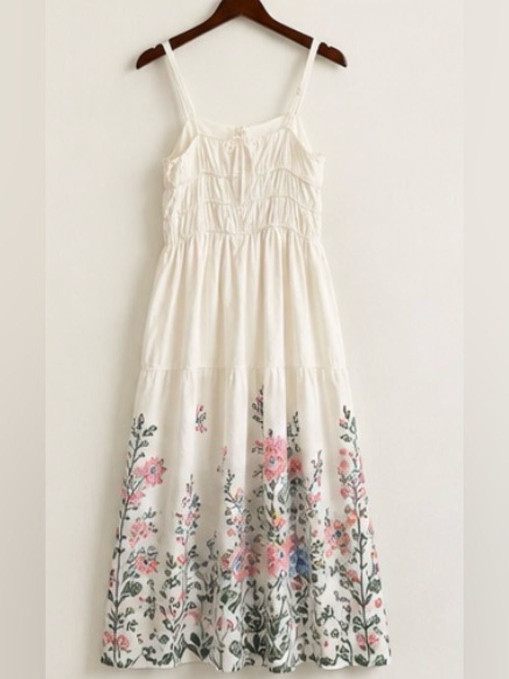Trixxi Cream Maxi Dress with Pink Floral Border